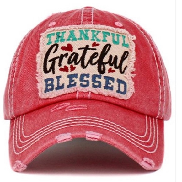 Accessories - Red Thankful Grateful Blessed Women's Cap